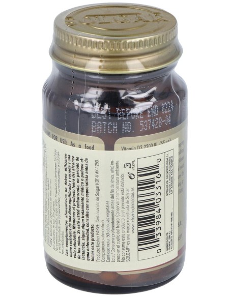 Vitamina D3 2200Ui (55Mcg) 50Cap.Veg.