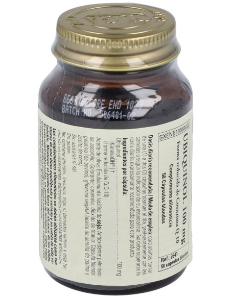 Ubiquinol 100Mg. Forma Reducida De Co Q10 50Cap.Bl