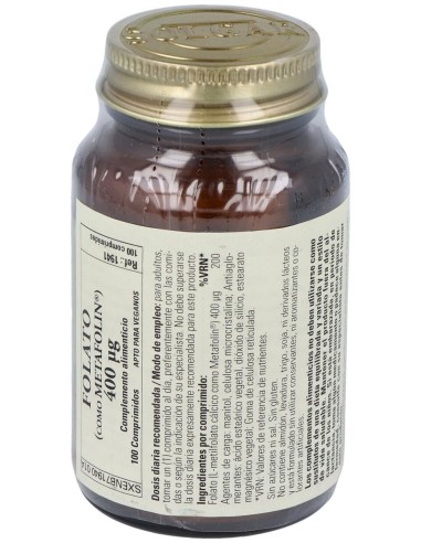 Solgar Folato Como Metafolin 400Mcg 100Comp