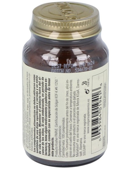 Solgar Folato Como Metafolin 400Mcg 100Comp