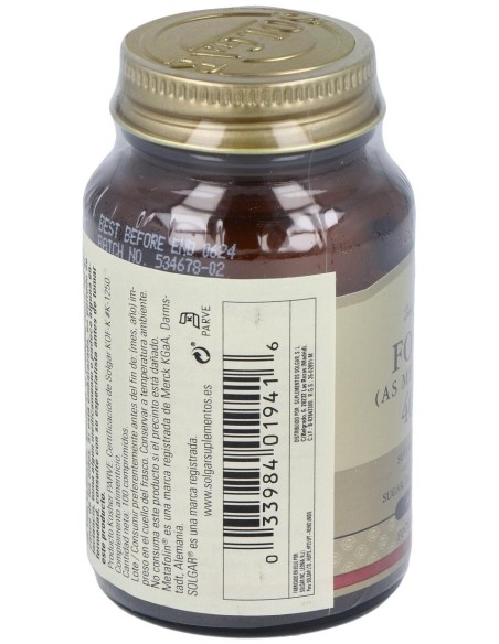 Solgar Folato Como Metafolin 400Mcg 100Comp
