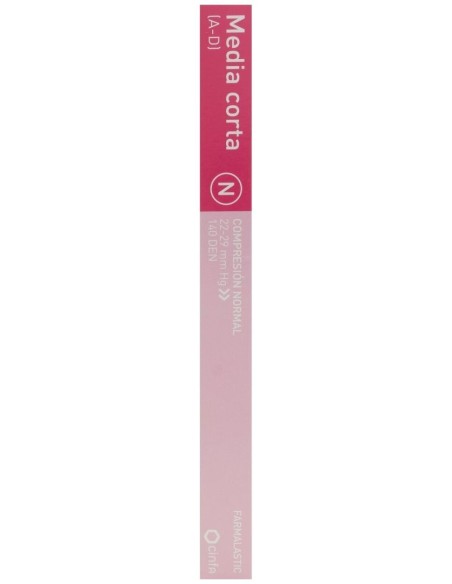 Farmalastic Media Corta Compresión Normal Beige Talla Reina Plus, 1 Par