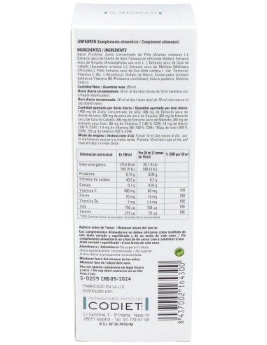 Codiet Linfadren Drenante Linfático 250Ml