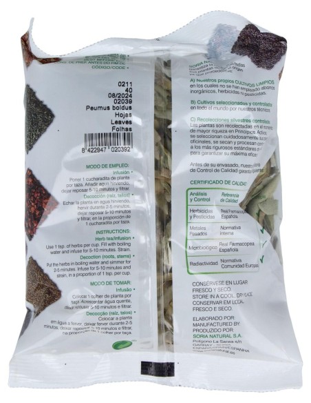 Soria Natural Boldo Bolsa 40G
