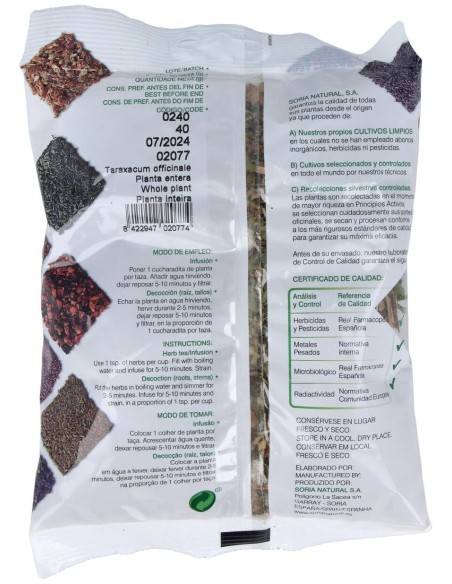 Soria Natural Diente De León Bolsa 40G