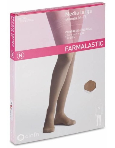 Farmalastic Media Larga Blonda (A-F) Comp. Normal T-Extra Grande Camel 1Ud