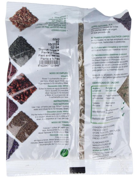 Soria Natural Infusion Tomillo 50G