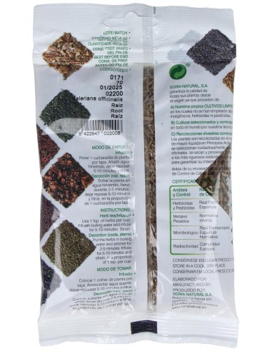 Soria Natural Valeriana Bolsa 70G
