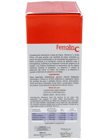 Esi Trepat Diet Ferrolin C Pocket Drink 24 Sobres