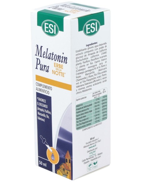 Esi Melatonin Pura Con Erbe Della Notte Gotas 1Mg 50Ml