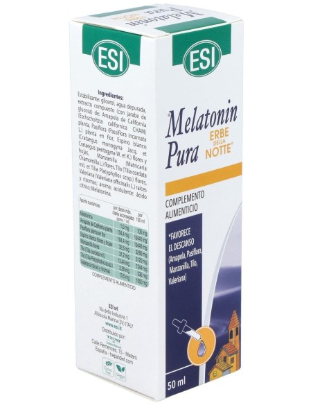 Esi Melatonin Pura Con Erbe Della Notte Gotas 1Mg 50Ml