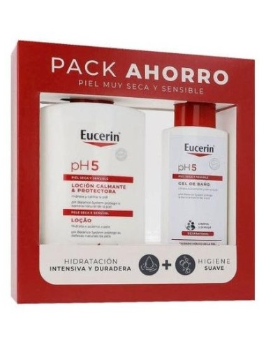 Eucerin Pack Ph5 Loción Calmante Y Protectora 1L + Gel De Baño 200Ml