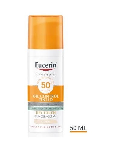 Eucerin Sun Oil Control Dry Touch Gel-Crema Tono Claro Spf50+ 50Ml