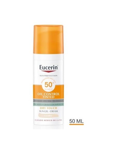Eucerin Sun Oil Control Dry Touch Gel-Crema Tono Claro Spf50+ 50Ml