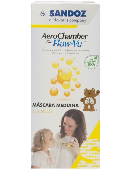 Aerochamber Plus Flow-Vu Cámara De Inhalación Infantil 1Ud