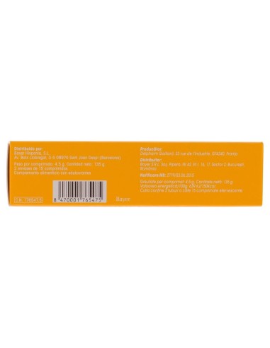 Redoxon Vitamina C Efervescente Sabor Naranja, 30 Comprimidos
