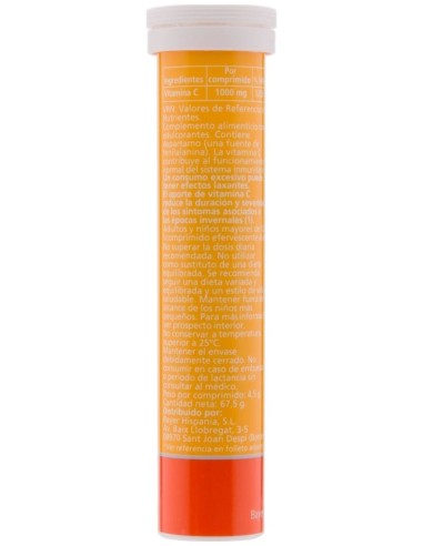 Redoxon Vitamina C Efervescente Sabor Naranja, 30 Comprimidos