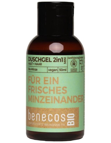 Benecos Gel Baño 2 En 1 Menta Mini Viaje Bio Vegano 50Ml