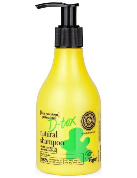 Natura Siberica D-Tox Champú Natural De Arcilla Blanca 245Ml