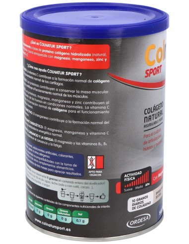 Colnatur Sport Colágeno Natural Sabor Neutro, 330 G