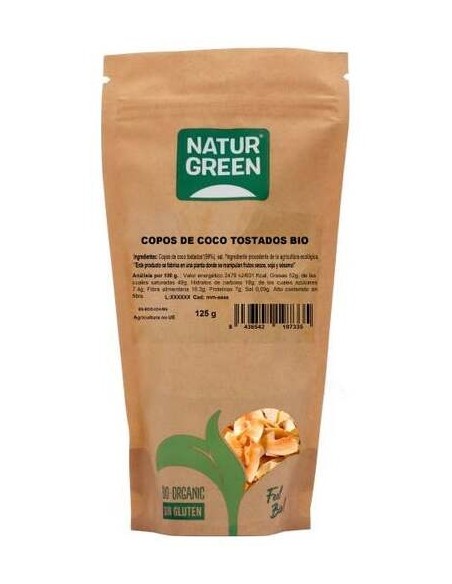 Naturgreen Copos Coco Tostados Salados Bio 125G