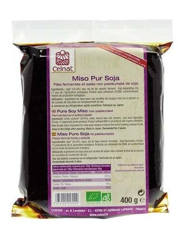 Celnat Hatcho Miso Soja No Pasteurizado Bio 400G
