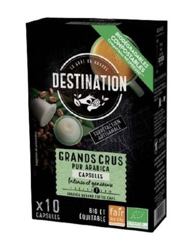 Destination Cafe Pur Arabica Grands Crus Bio 10Uds