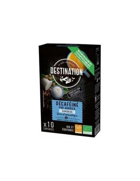 Destination Cafe Pur Arabica Descafeinado Bio 10Uds
