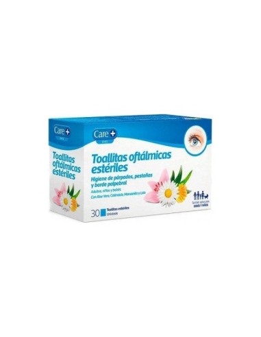 Care+ Toallitas Oftálmicas Estériles, 30 Uds