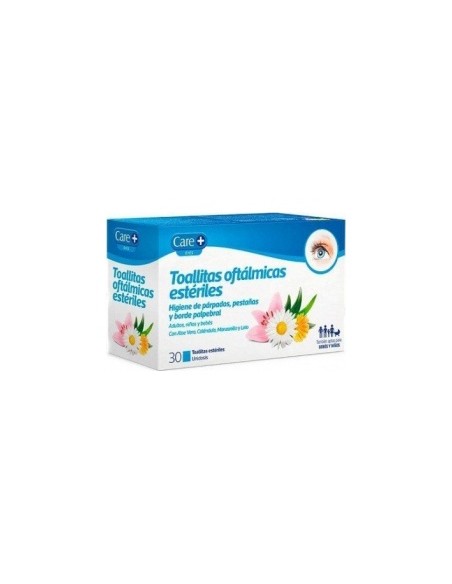 Care+ Toallitas Oftálmicas Estériles, 30 Uds