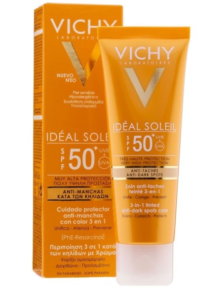 Vichy Capital Soleil Protector Solar Antimanchas 3 En 1 Con Color Spf50+ 50Ml
