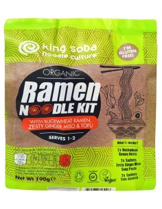 King Soba Organic Noodles Ramen Kit Trigo Sarraceno 190G