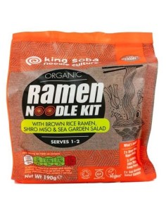 King Soba Kit Noodles Ramen Arroz Integral Miso Algas Bio 190G