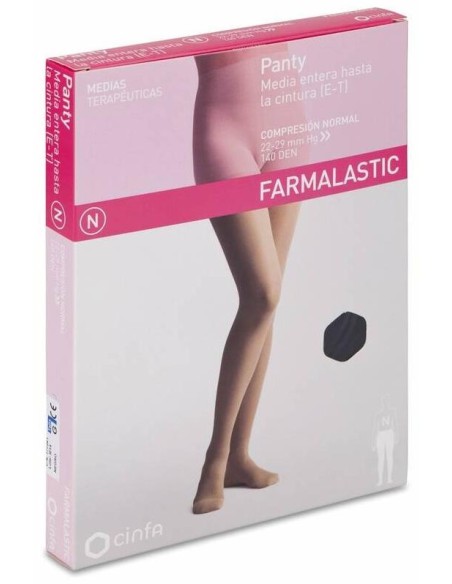Farmalastic Panty-Media Hasta La Cintura (E-T) Compresión Normal T-Grande Negro