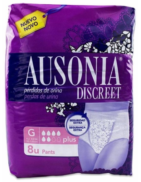 Ausonia Discreet Ropa Interior Plus Talla Grande, 8 Uds