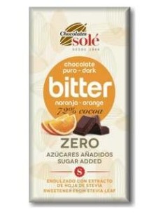 Chocolates Sole Chocolate Negro 72% Naranja Y Stevia Bio 100G