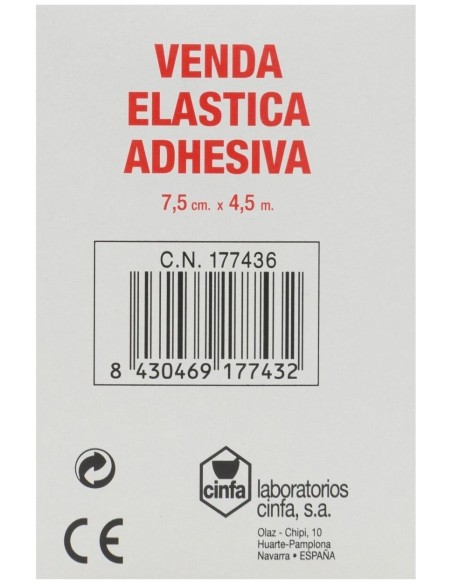 Farmalastic Venda Elástica Adhesiva 4,5 M X 7,5 Cm, 1 Ud