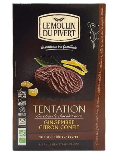 Le Moulin Du Pivert Galleta Tentacion Chocolate Jengibre Limon Bio 130G