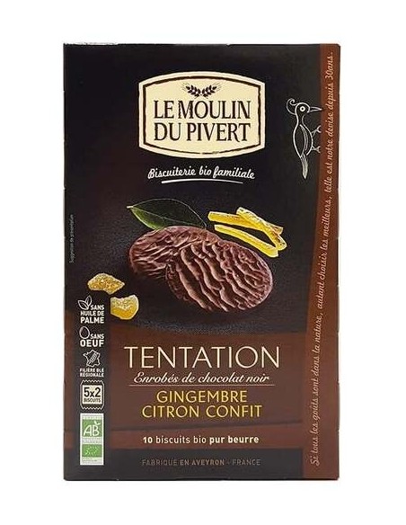 Le Moulin Du Pivert Galleta Tentacion Chocolate Jengibre Limon Bio 130G