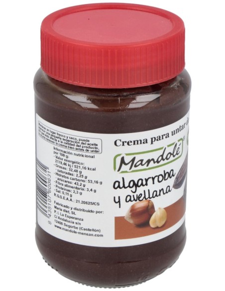 Mandole Crema Algarroba Avellana S/Pal 375G