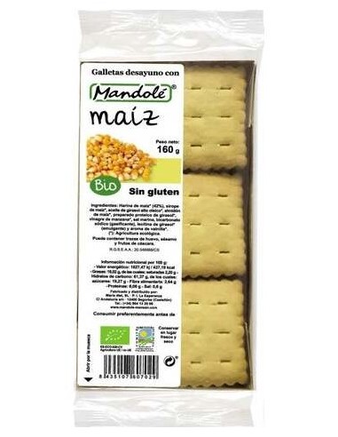 Mandole Gall. Desayuno Maiz Bio S/G 160G