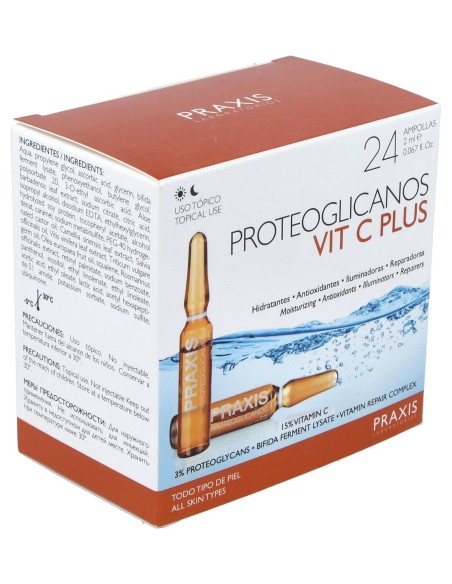 Praxis Proteoglicanos Vit C Plus 24 Ampollas