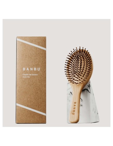 Banbu Cepillo De Bambu Y Caucho Natural Redondo.