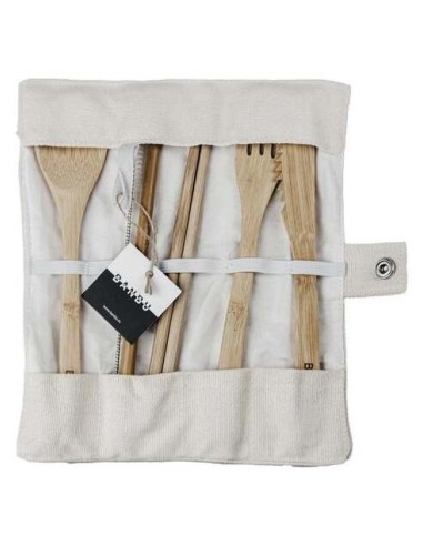 Banbu Set De Cubiertos De Bambu+Funda De Tela.