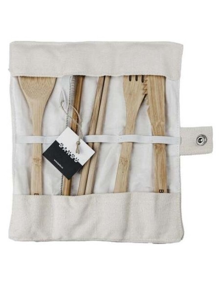 Banbu Set De Cubiertos De Bambu+Funda De Tela.