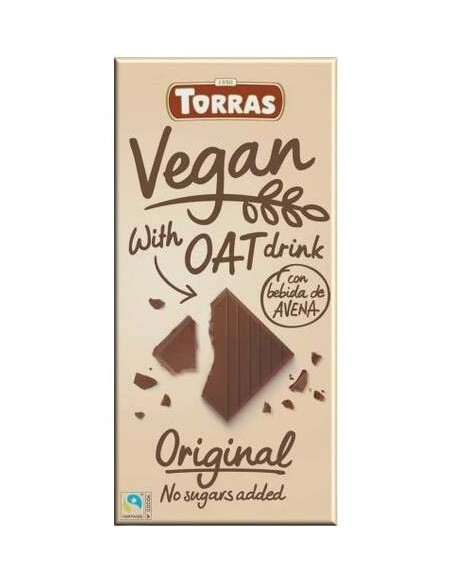 Torras Chocolate Vegano Con Bebida Avena Sin Azúcar 100G