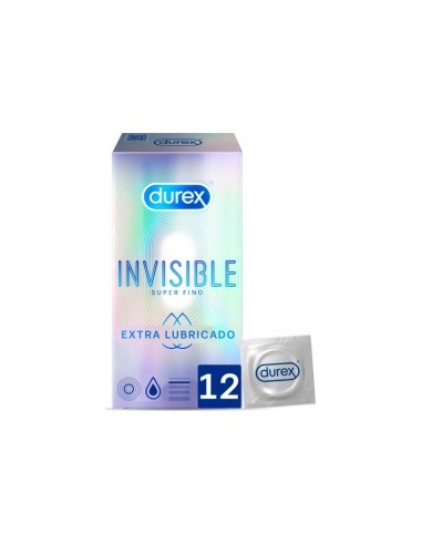 Durex Invisible Extra Lubricado Preservativos 12Uds