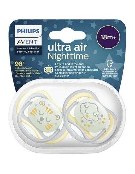 Philips Avent Chupete Nocturno +18Meses Neutro 2Uds