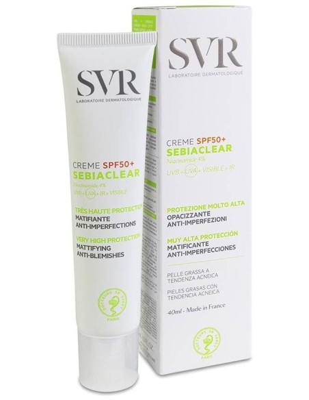 Svr Sebiaclear Crème Spf50+ Crema Solar Matificante Anti-Imperfecciones 40Ml