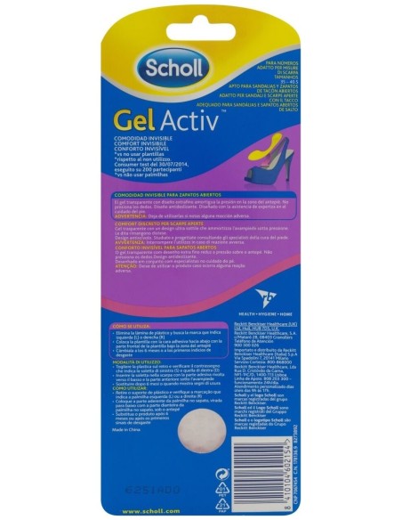 Scholl Plantilla Gelactiv Zapatos Abiertos, 1 Par
